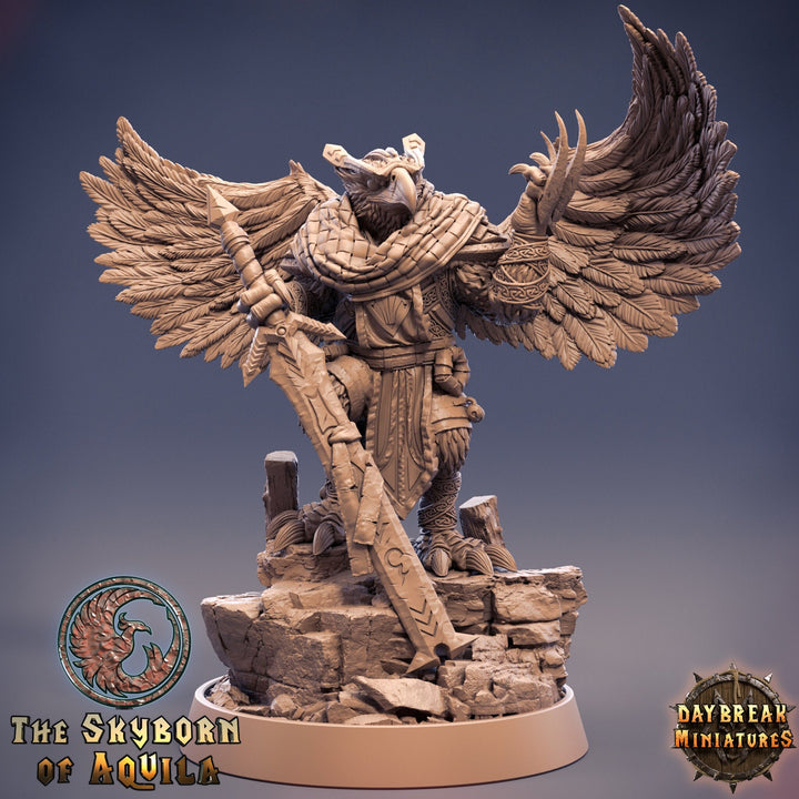 Aarakocra Fighter Eldritch Knight Warlock | 28mm, 32mm, 75mm Scale Resin Miniature | Dungeons and Dragons | Daybreak Miniatures