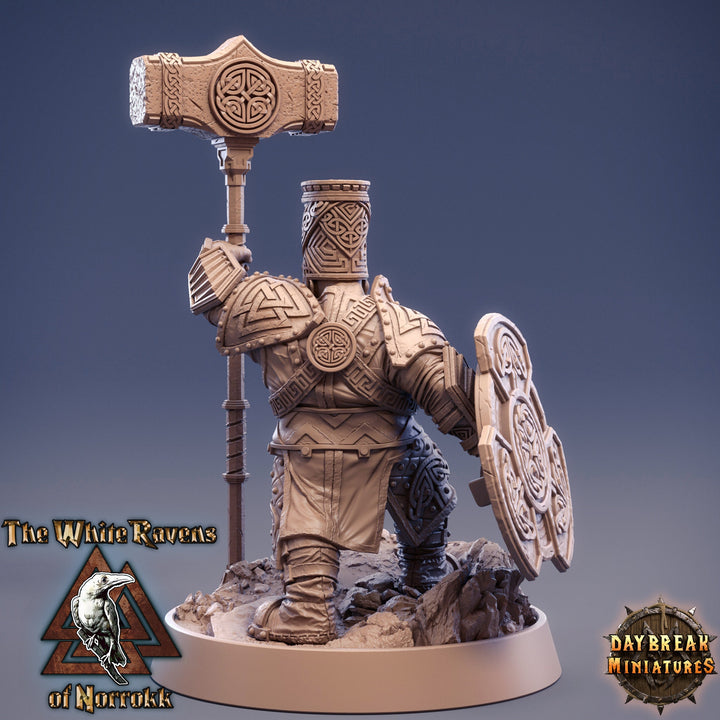 Dwarf Fighter Cleric of Tempus |Dungeons and Dragons | 28mm,32mm,54mm, 75mm, 100mm Scale|Pathfinder Mini for Painting | Daybreak Miniatures