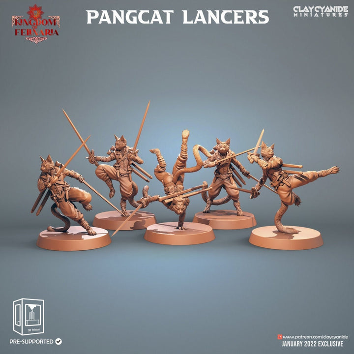 Tabaxi Swashbuckler Fighter Rogue (5 different models) | 28mm, 32mm,75mm Scales | Resin Miniature | Dungeons and Dragons | Pathfinder |