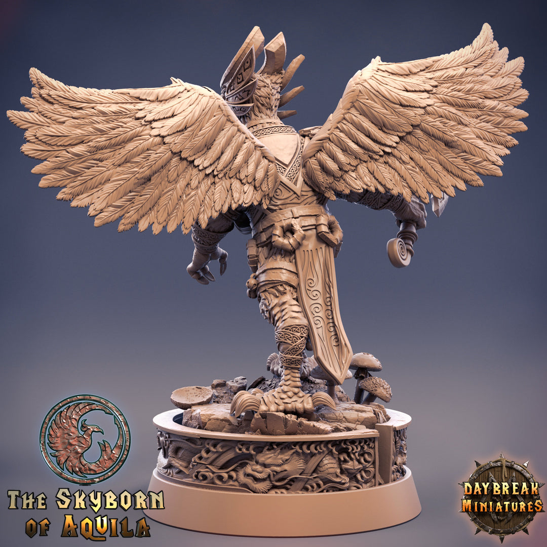 Aarakocra Fighter Ranger Barbarian | 28mm, 32mm, 75mm Scale Resin Miniature | Dungeons and Dragons | Daybreak Miniatures