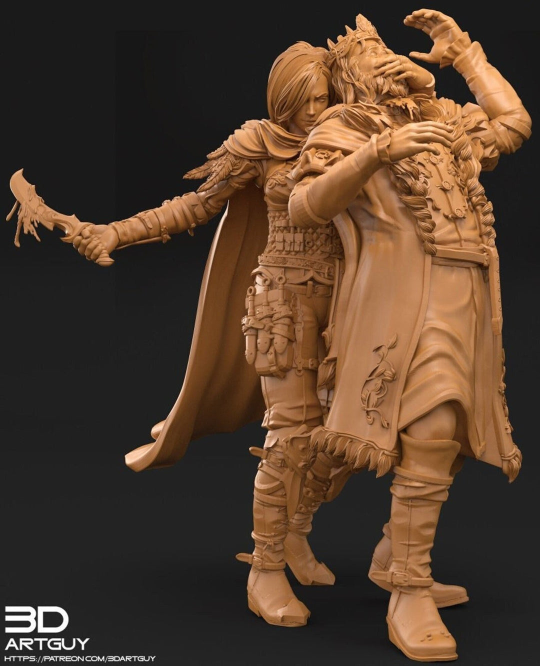 Pinup Female Human Assassin Rogue Assassinating PC or NPC |28mm, 32mm Scales also 50mm and 100mm| Dungeons and Dragons| Pathfinder |3dArtGuy