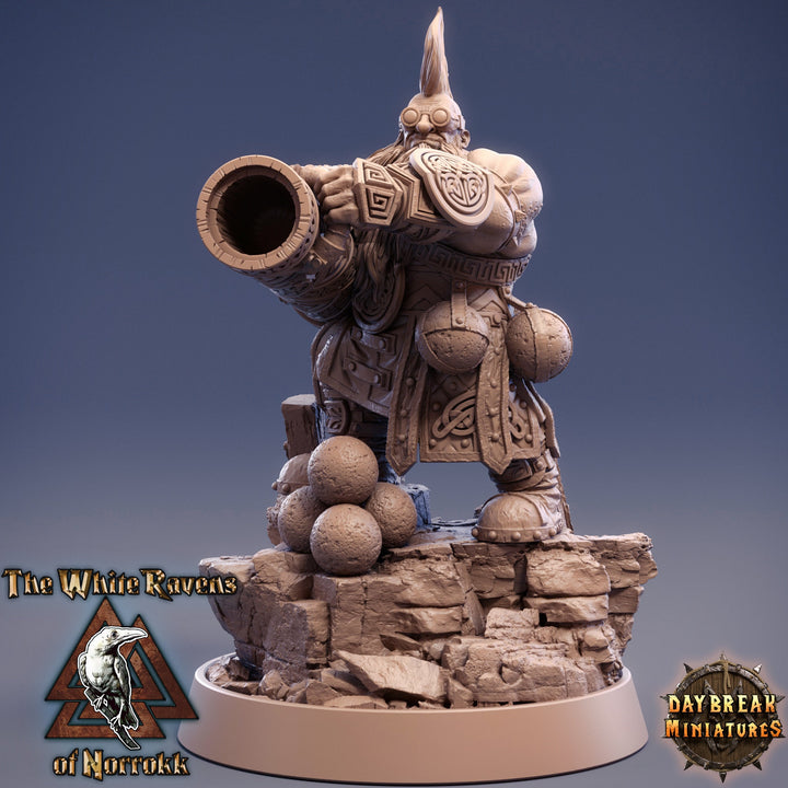 Dwarf Fighter Gunslinger Artificer Artillerist | Dand Dragons|28mm,32mm,54mm,75mm,100mm Scale|Pathfinder Painting|Daybreak Miniatures