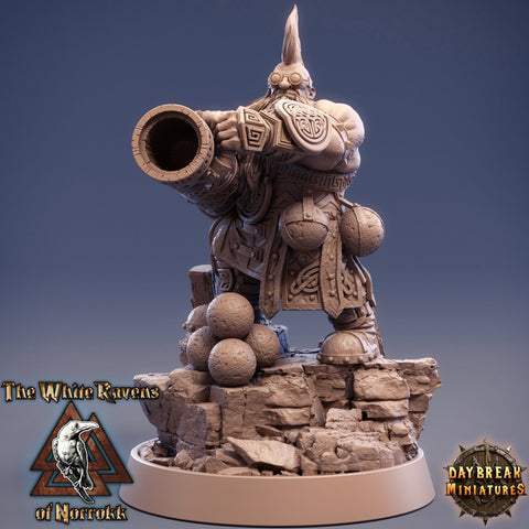 Dwarf Fighter Gunslinger Artificer Artillerist | Dand Dragons|28mm,32mm,54mm,75mm,100mm Scale|Pathfinder Painting|Daybreak Miniatures
