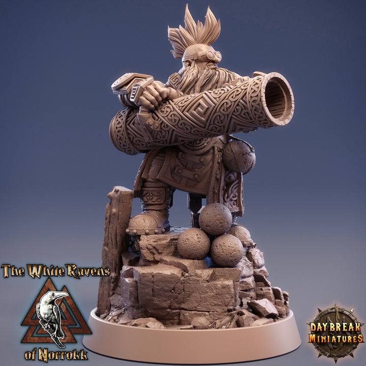 Dwarf Fighter Gunslinger Artificer Artillerist | Dand Dragons|28mm,32mm,54mm,75mm,100mm Scale|Pathfinder Painting|Daybreak Miniatures