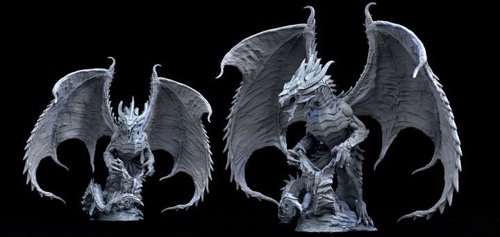 Steel Dragon Miniature - Waterdeep Dragon | Young, Mature &amp; Ancient Sizes 240mm High - Wingspan 305mm | Dungeons and Dragons