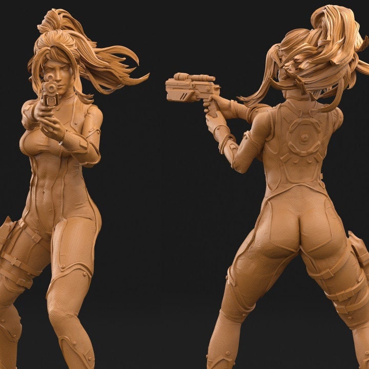 Female Commander Unarmored | 28mm, 32mm, 50mm, 75mm, 100mm | Sci-Fi miniatures | Fan Art
