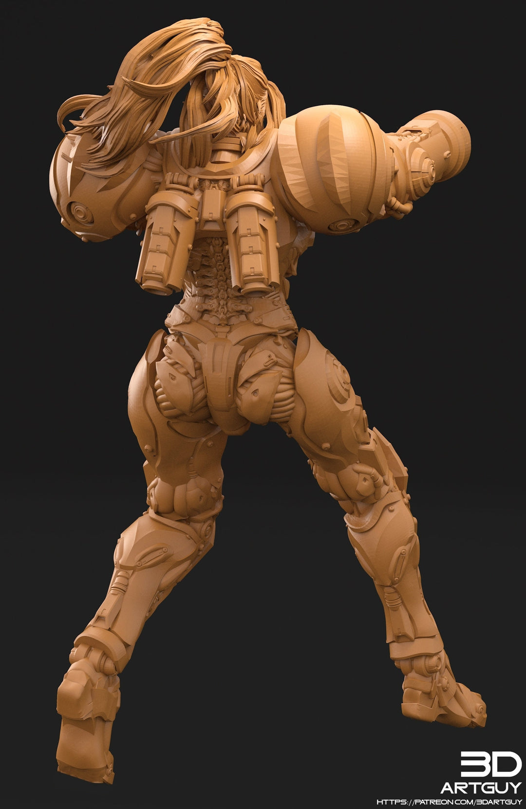 Female Commander Armored | No Helmet or Helmet | 28mm, 32mm Scales also 50mm and 100mm | Sci-Fi miniatures | Fan Art