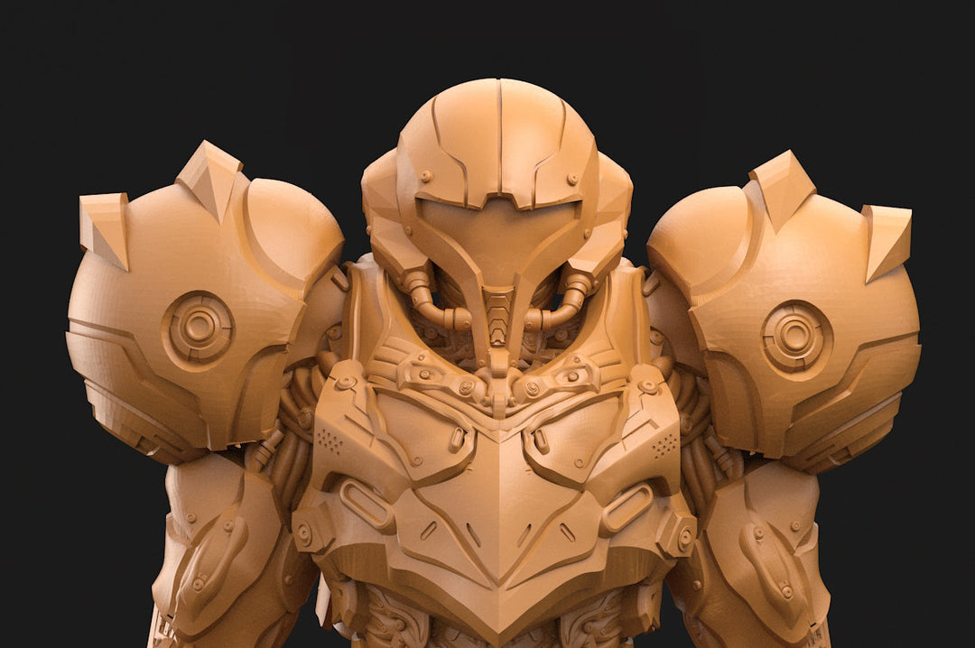 Female Commander Armored | No Helmet or Helmet | 28mm, 32mm Scales also 50mm and 100mm | Sci-Fi miniatures | Fan Art