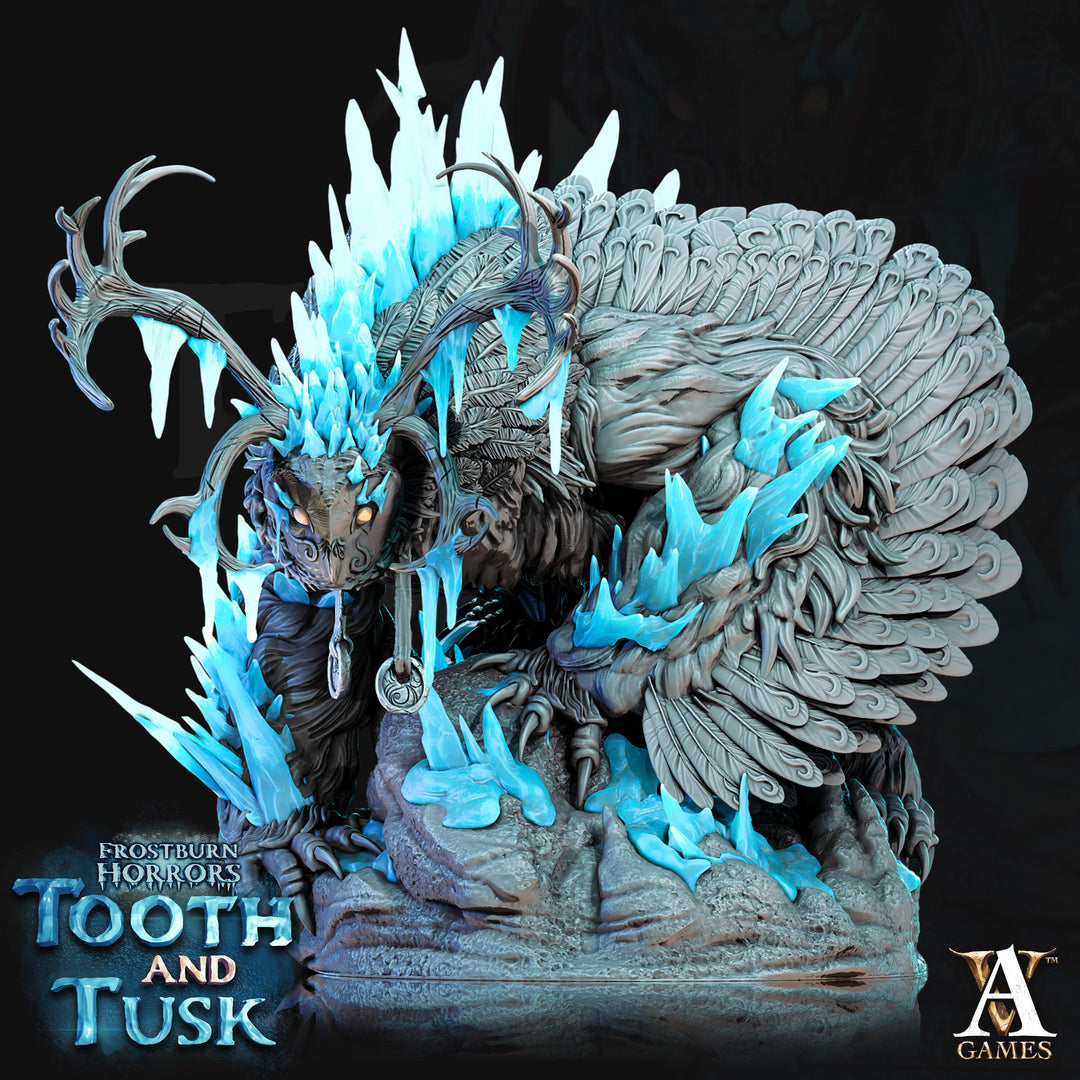 Goddess Auriel Frostmaiden miniature | 75mm Intricate decorative Base Available: 28mm, 32mm Scale | Resin | Dungeons and Dragons 5e |