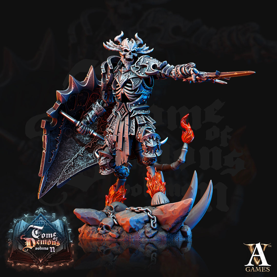 Undead Death Fighter, Demon Hell Knight|28mm,32mm,54mm,75mm,100mm Scale |Dungeons and Dragons 5e Miniatures | Pathfinder | Archvillain games