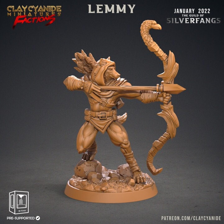 Werewolf Fighter, Wolf Folk, Wolfkind | 28mm, 32mm,75mm Scales | Resin Miniature | Dungeons and Dragons | Figure for painting |Pathfinder |