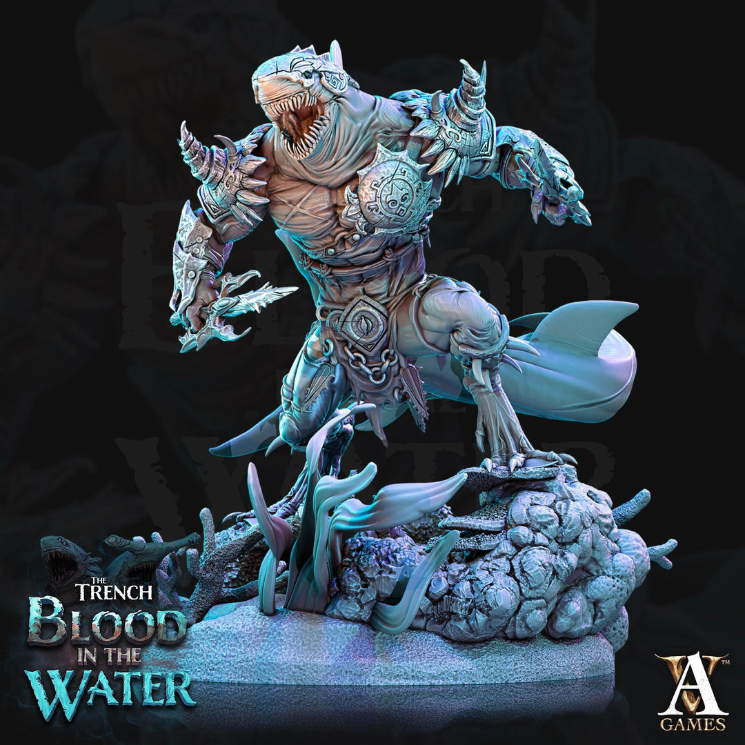Sharkfolk, Sharkin, Shark-Man | Available in 28mm,32mm,50mm,75mm Scales | Archvillain Games | Dungeons and Dragons | Pathfinder |