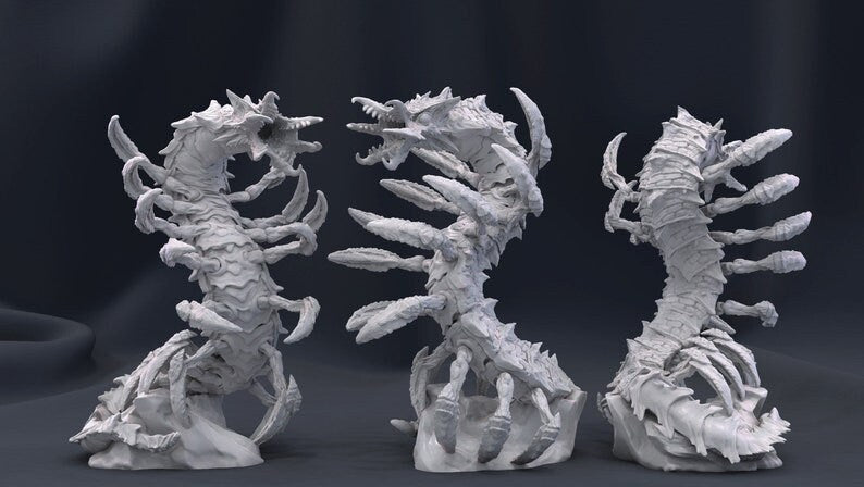 Remorhaz Challenge 11 Monster Miniature | Available in Large (78mm) &amp; Huge (90mm) High | Resin Statue | Figurine | Dungeons and Dragons 5e