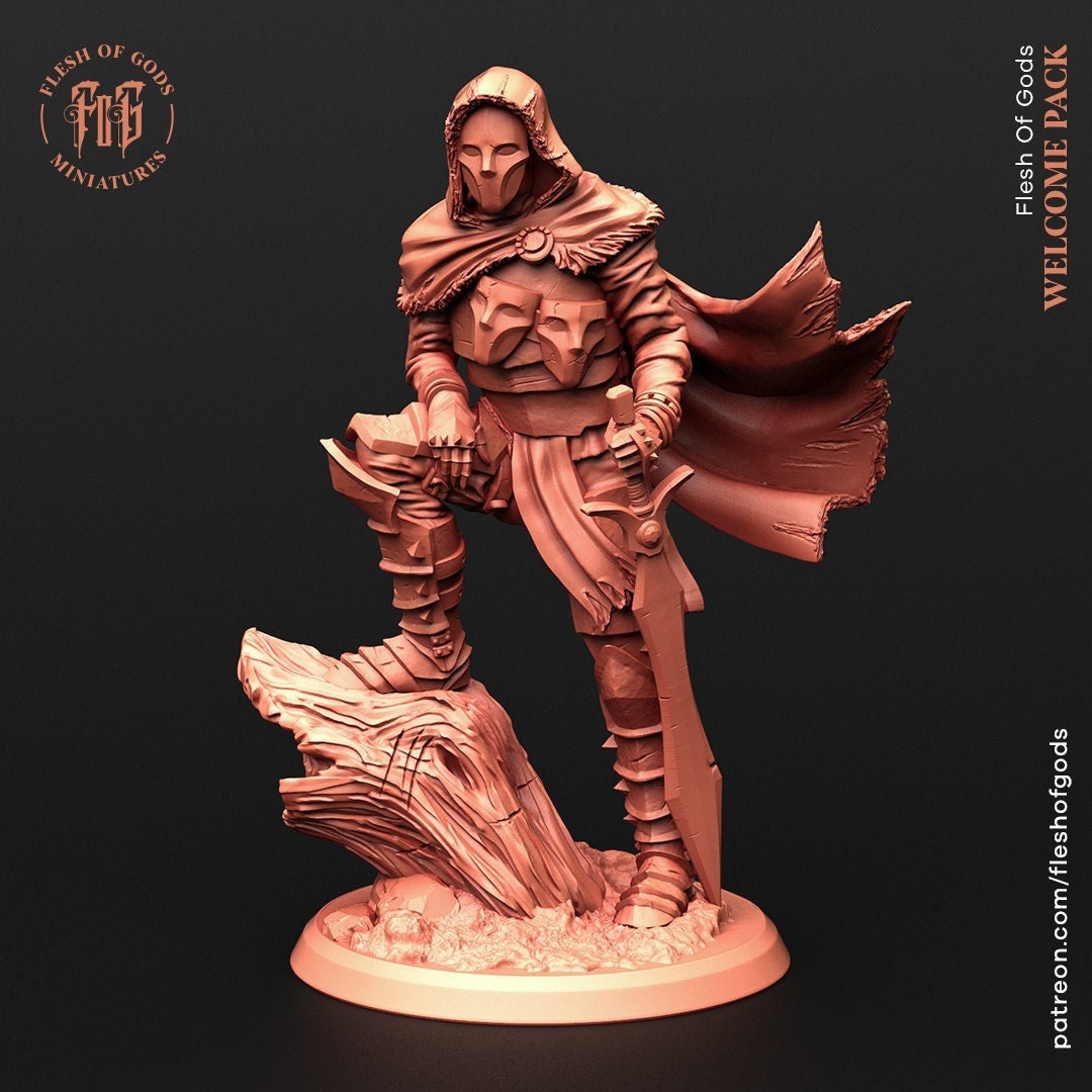 Rogue Assassin Ranger | 28mm, 32mm,54mm, 75mm, 100mm Scale Resin Miniature | Dungeons and Dragons | Daybreak Miniatures