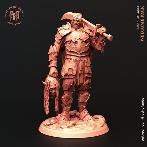 Chaos Dark Knight Unpainted Miniature | 28mm, 32mm, 75mm Scales | Dungeons and Dragons | Pathfinder | Flesh of Gods