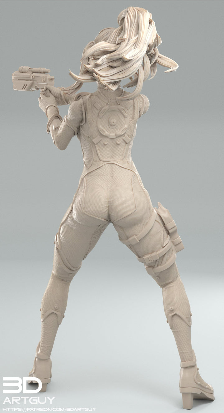 Female Commander Unarmored | 28mm, 32mm, 50mm, 75mm, 100mm | Sci-Fi miniatures | Fan Art