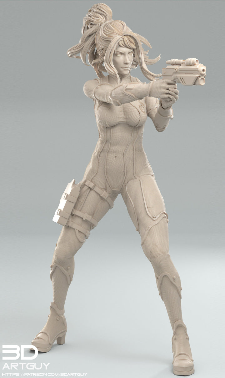 Female Commander Unarmored | 28mm, 32mm, 50mm, 75mm, 100mm | Sci-Fi miniatures | Fan Art