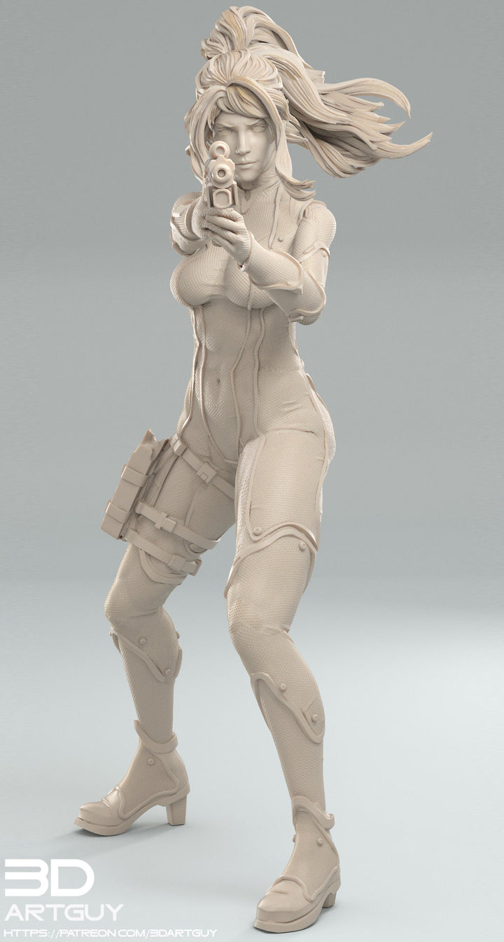 Female Commander Unarmored | 28mm, 32mm, 50mm, 75mm, 100mm | Sci-Fi miniatures | Fan Art