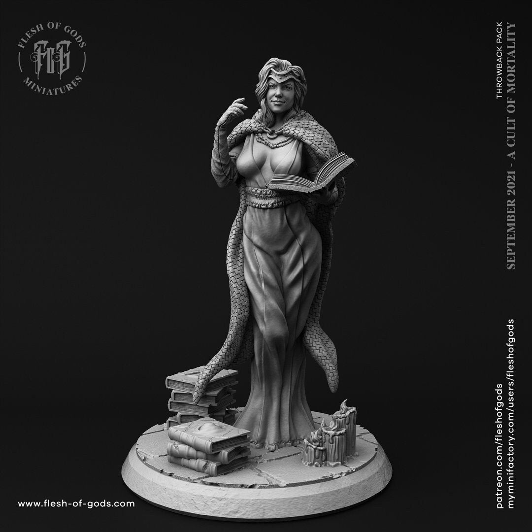 Female Wizard Sexy Pinup | 28mm Scale | 32mm Scale | 75mm Scale - Player Character Mini - Minis - D&D 5e - Pathfinder Sexy Figurine