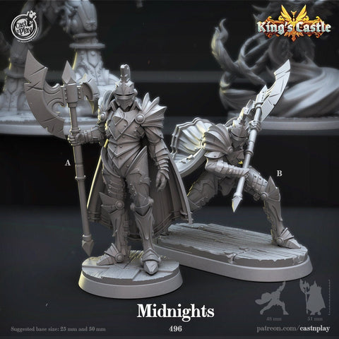 Fighters Battle Master in Full Platemail Two-handed polearm Axe D&D 5e Miniatures | D and D | 28mm, 32mm, 54mm,75mm,100mm Scale | CastnPlay