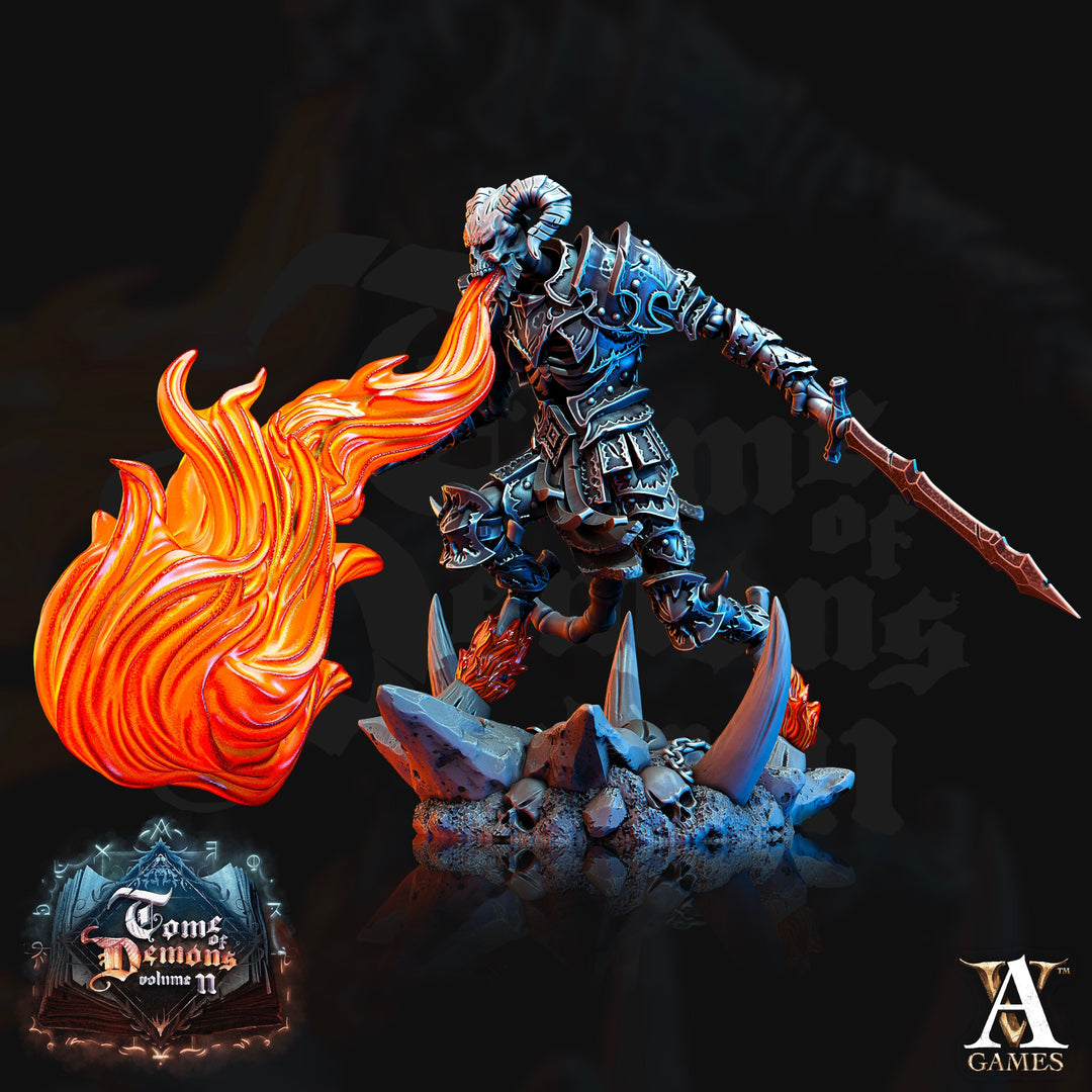 Undead Death Fighter, Demon Hell Knight | 28mm, 32mm,54mm, 75mm, 100mm Scale|Dungeons n Dragons 5e Miniatures|Pathfinder r Archvillain games