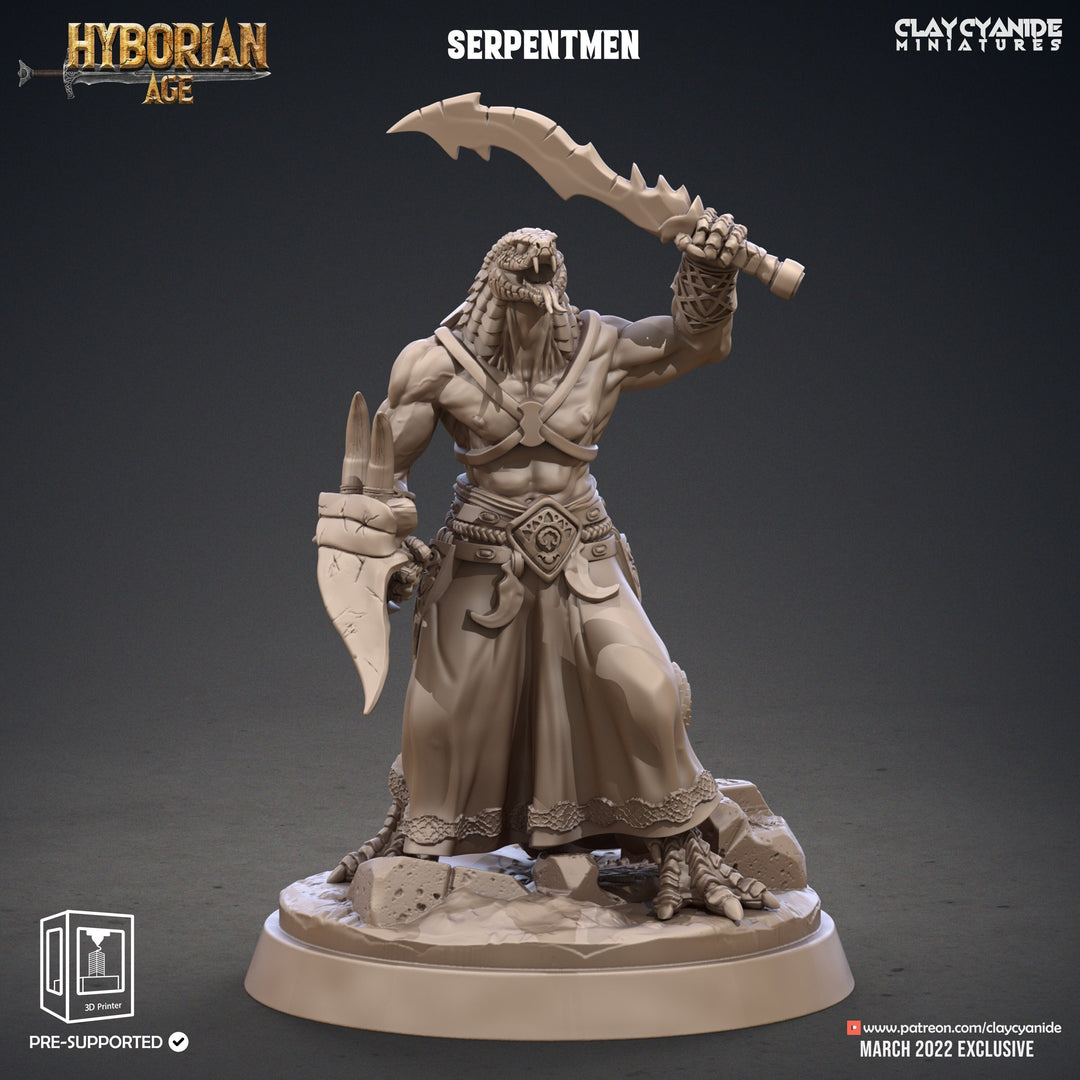 Yuan-Ti Abomination Pureblood, Serpentfolk, Serpent-men | 28mm, 32mm,75mm Scales | Resin Miniature | Dungeons and Dragons | Pathfinder |