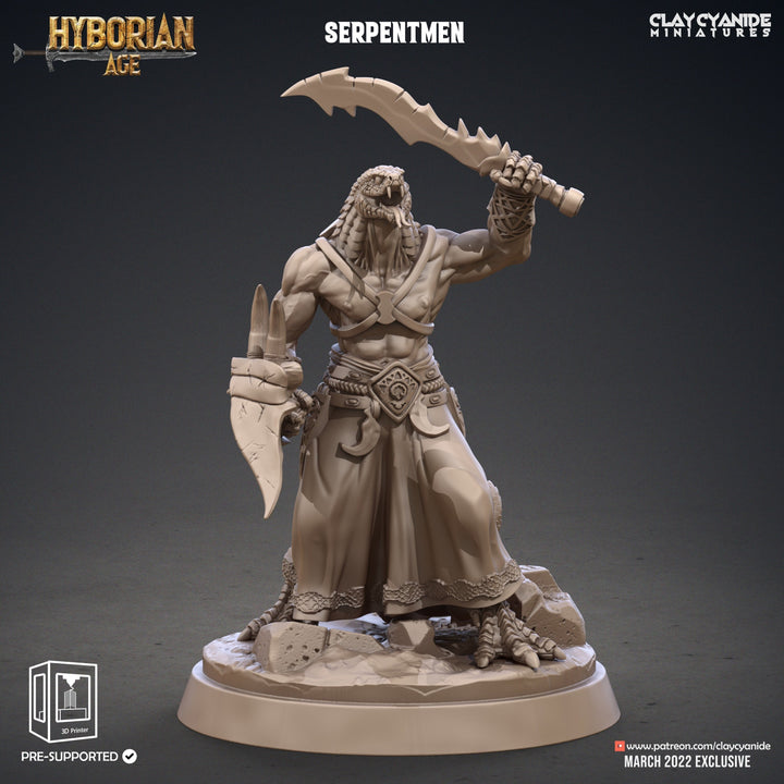 Yuan-Ti Abomination Pureblood, Serpentfolk, Serpent-men | 28mm, 32mm,75mm Scales | Resin Miniature | Dungeons and Dragons | Pathfinder |