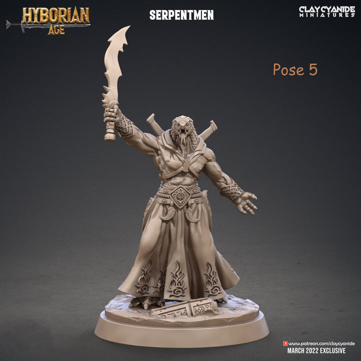 Yuan-Ti Abomination Pureblood, Serpentfolk, Serpent-men | 28mm, 32mm,75mm Scales | Resin Miniature | Dungeons and Dragons | Pathfinder |