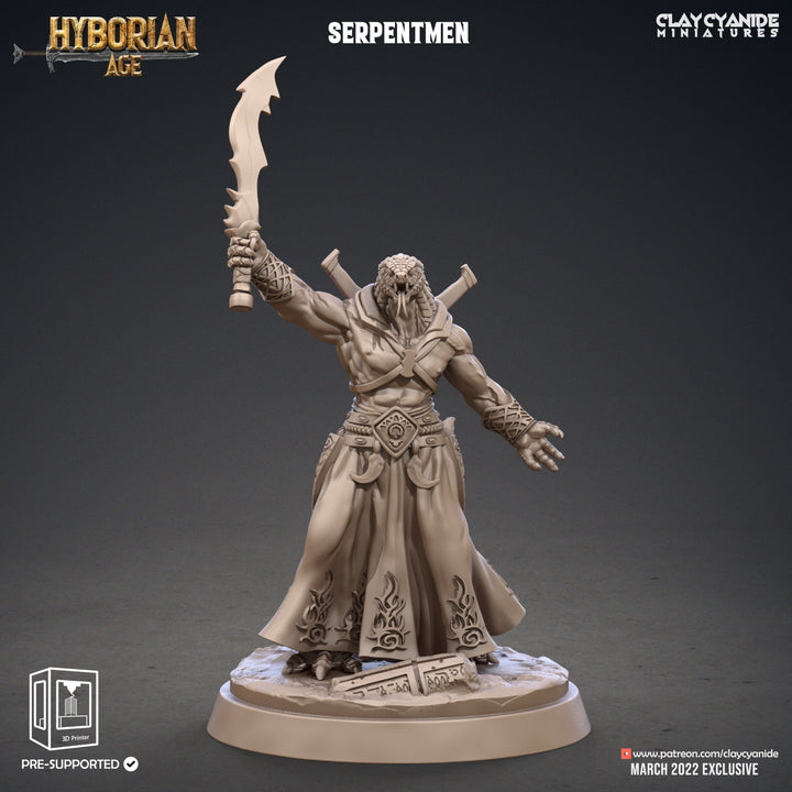 Yuan-Ti Abomination Pureblood, Serpentfolk, Serpent-men | 28mm, 32mm,75mm Scales | Resin Miniature | Dungeons and Dragons | Pathfinder |
