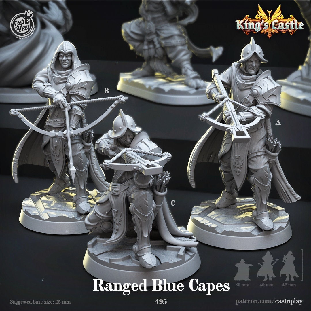 Rangers Paladins Fighters Crosbow Expert Bow Sharpshooter D&D 5e Miniatures | Dungeons and Dragons | 28mm, 32mm, 75mm |Pathfinder |CastnPlay