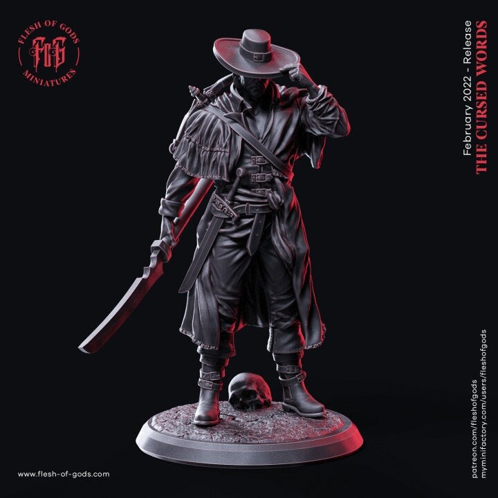 Human Fighter Polearm Master Eldritch Knight Witch Hunter|Monster Slayer Ranger, Hexblade|28m,32m,54m,75mm,100m Scale|Figurine mini - D&D 5e