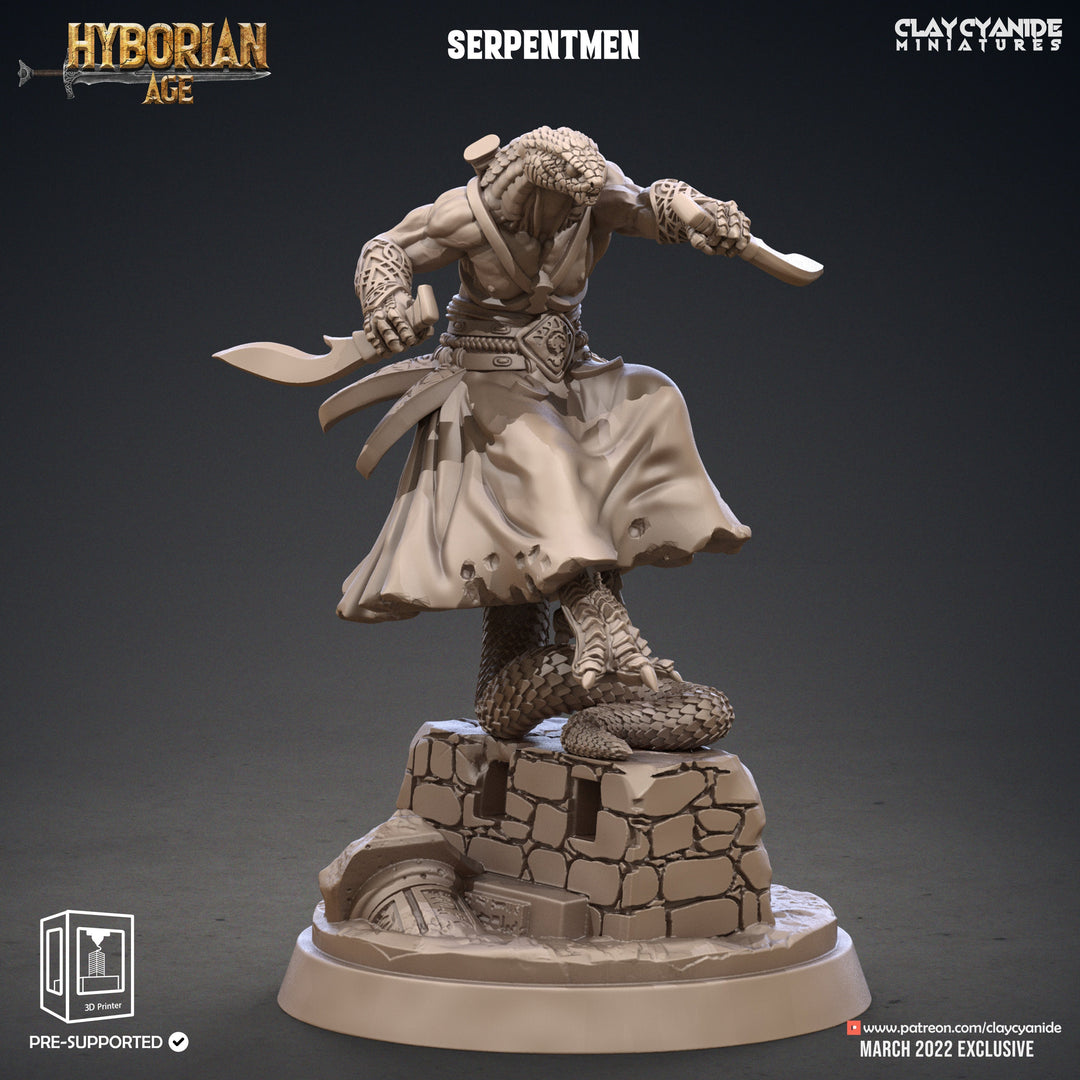 Yuan-Ti Abomination Pureblood, Serpentfolk, Serpent-men | 28mm, 32mm,75mm Scales | Resin Miniature | Dungeons and Dragons | Pathfinder |