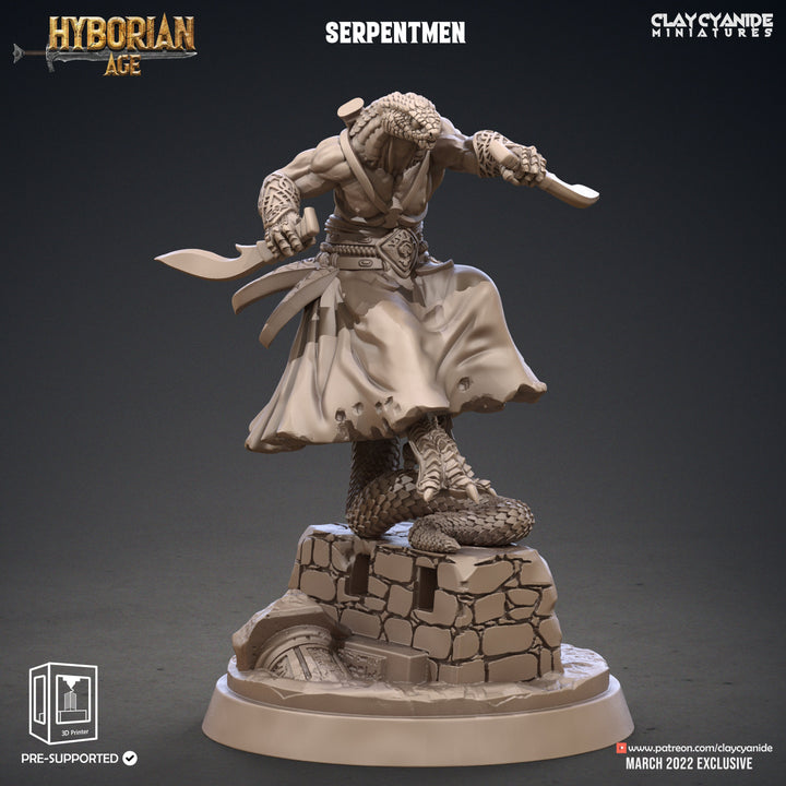 Yuan-Ti Abomination Pureblood, Serpentfolk, Serpent-men | 28mm, 32mm,75mm Scales | Resin Miniature | Dungeons and Dragons | Pathfinder |
