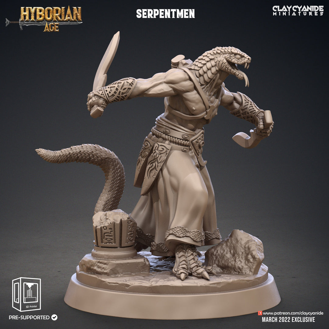 Yuan-Ti Abomination Pureblood, Serpentfolk, Serpent-men | 28mm, 32mm,75mm Scales | Resin Miniature | Dungeons and Dragons | Pathfinder |