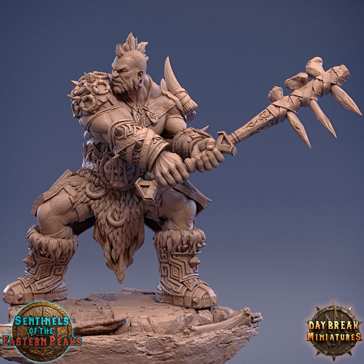 Barbarian Goliath Human Two-Handed Weapon | 28mm, 32mm,54mm, 75mm Scale Resin Miniature | Dungeons and Dragons | Daybreak Miniatures