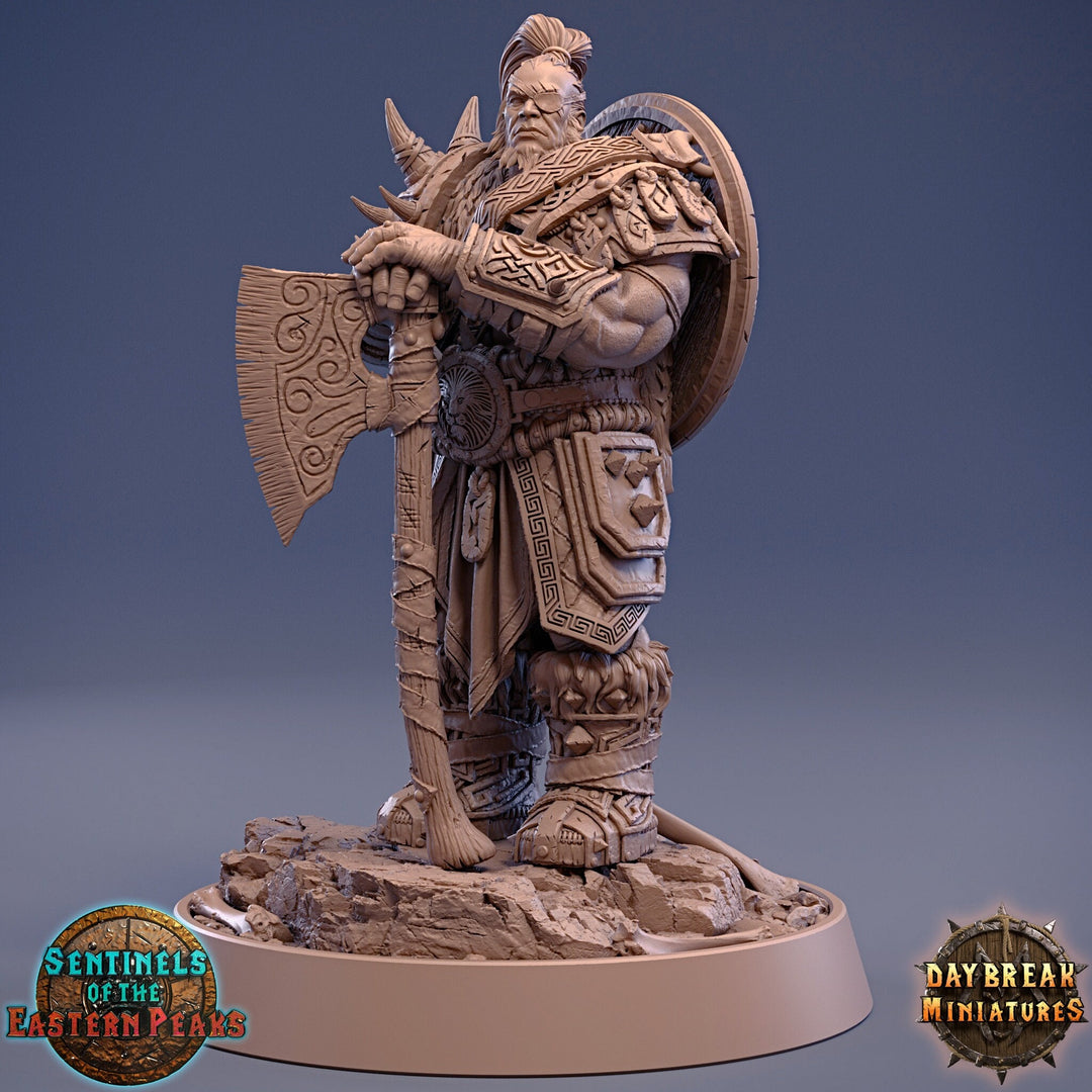 Barbarian Fighter Goliath Human Two-Handed Weapon | 28mm, 32mm, 75mm Scale Resin Miniature | Dungeons and Dragons | Daybreak Miniatures