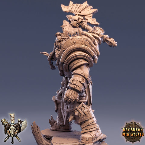 Orc War Chief | Orc Fighter warrior Barbarian Battle Axe|scales: 28mm |32mm |54mm |75mm|100mm Megaboss | Dungeons and Dragons | Pathfinder |
