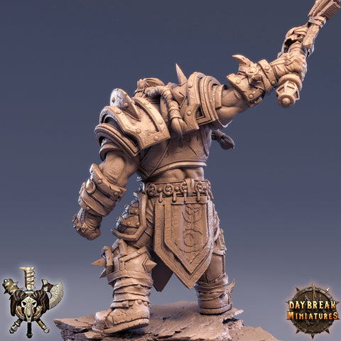Orc War Chief | Orc Fighter warrior Barbarian Battle Axe|scales: 28mm |32mm |54mm |75mm|100mm Megaboss | Dungeons and Dragons | Pathfinder |