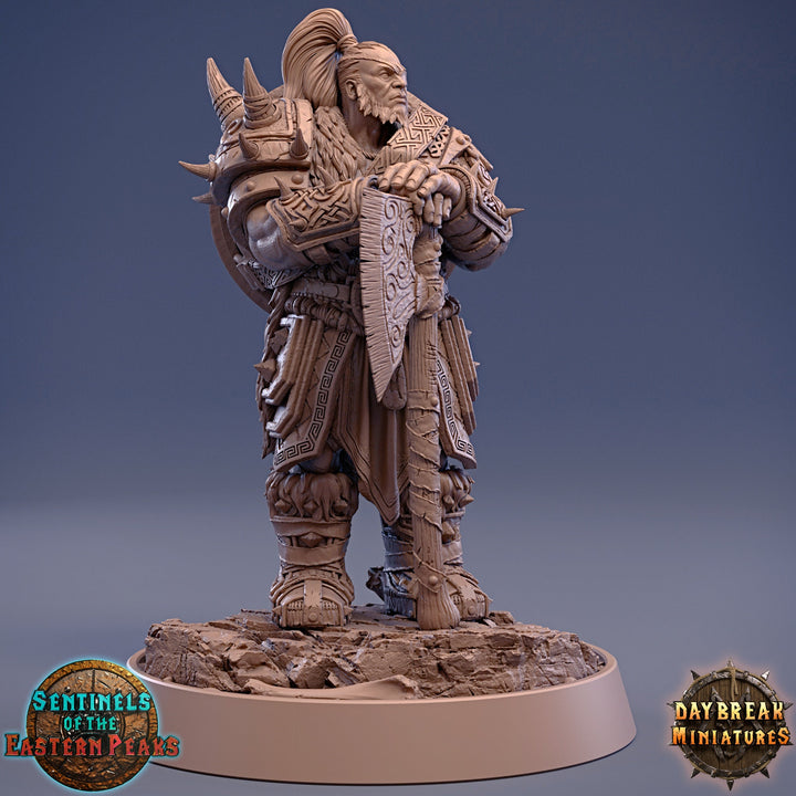 Barbarian Fighter Goliath Human Two-Handed Weapon | 28mm, 32mm, 75mm Scale Resin Miniature | Dungeons and Dragons | Daybreak Miniatures
