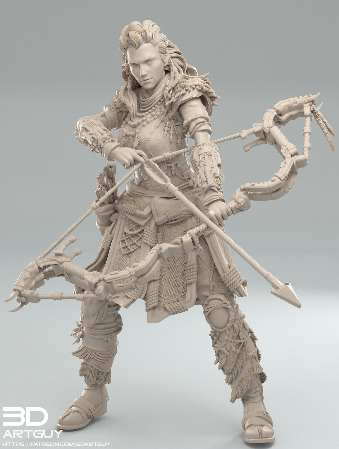 Pinup Female Human Fighter Ranger Archer PC NPC | 50mm & 100mm | Dungeons and Dragons | Pathfinder | 3dArtGuy
