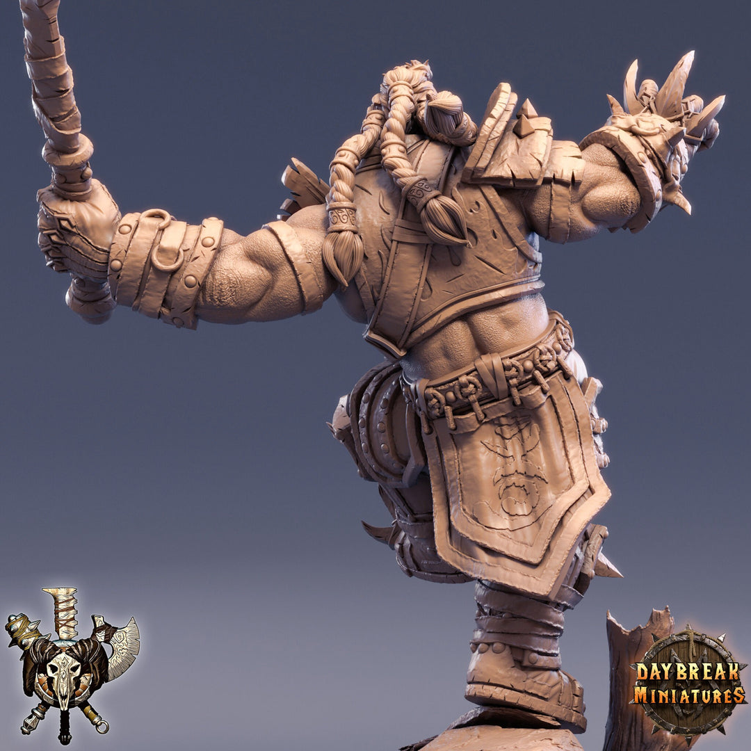 Orc Fighter Barbarian with Great-Cleaver | Scales: 28mm | 32mm |54mm |75mm |100mm Megaboss | Dungeons and Dragons 5e | Pathfinder |