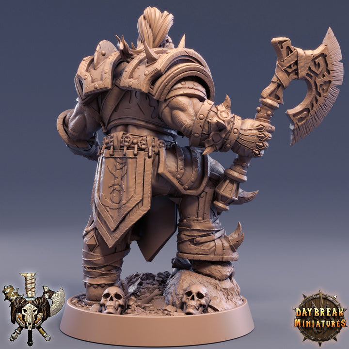 Orc Fighter Barbarian Battle Axe | Scales: 28mm | 32mm |54mm| 75mm |100mm Megaboss | Dungeons and Dragons | Pathfinder |