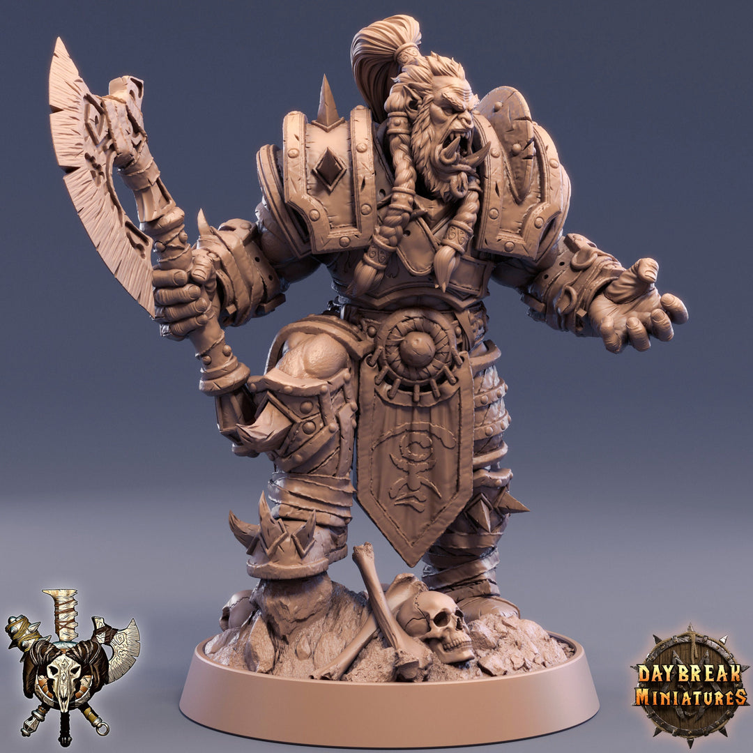 Orc Fighter Barbarian Battle Axe | Scales: 28mm | 32mm |54mm| 75mm |100mm Megaboss | Dungeons and Dragons | Pathfinder |