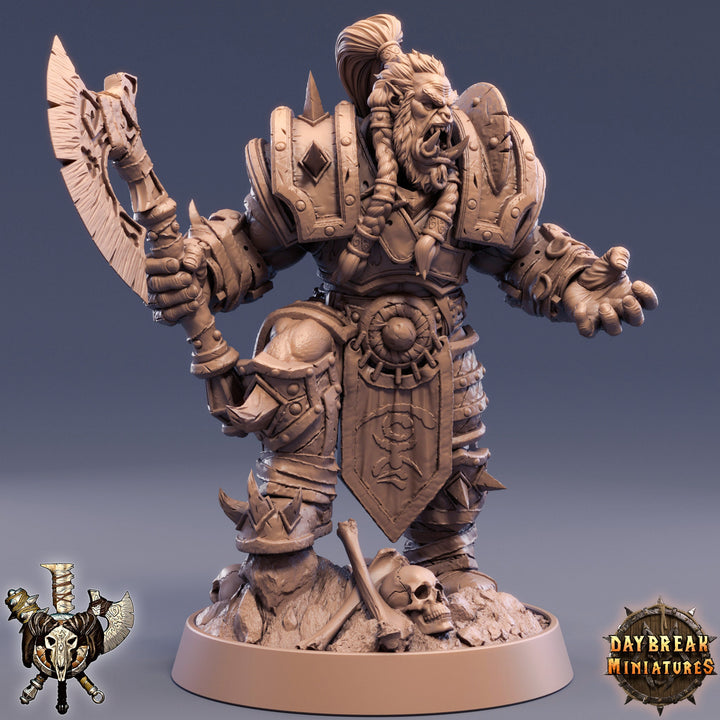 Orc Fighter Barbarian Battle Axe | Scales: 28mm | 32mm |54mm| 75mm |100mm Megaboss | Dungeons and Dragons | Pathfinder |