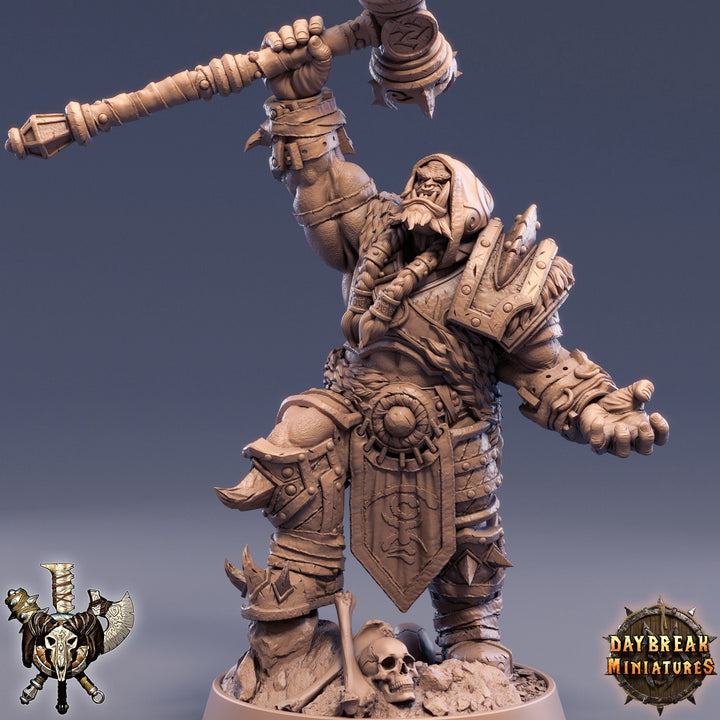 Orc Fighter Shaman Cleric with Battle Hammer | Scales: 28mm | 32mm |54mm |75mm | 100mm Megaboss | Dungeons and Dragons | Pathfinder |