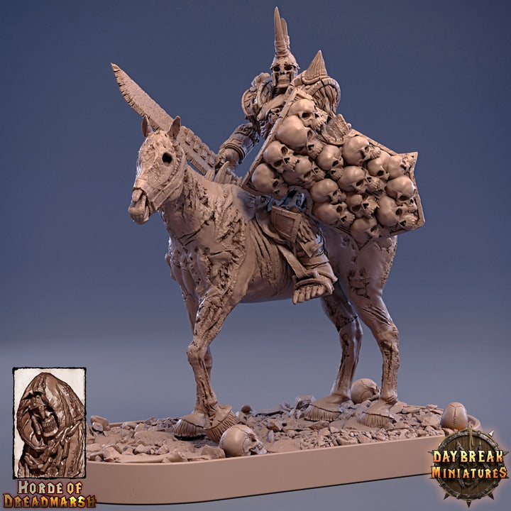 Undead Skeleton Boss Mounted on Undead Horse | 28mm Scale | 32mm Scale | 75mm Scale | Pathfinder | DnD | Strahd