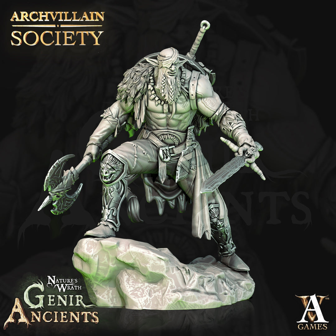 Half-Elf Barbarian Ranger mini | 28mm, 32mm, 75mm Scale Resin Miniature | Dungeons and Dragons Miniatures | Pathfinder | Archvillain games