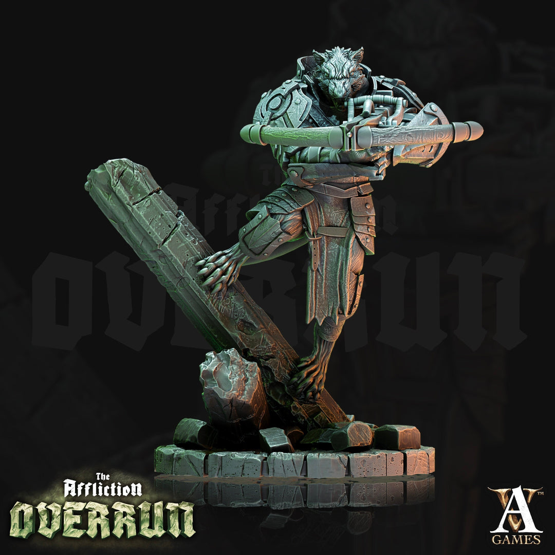 Wererat Crossbow Expert | Resin Miniature | Dungeons and Dragons | 28mm,32mm,75mm Scales | Pathfinder ratfolk | D&D |