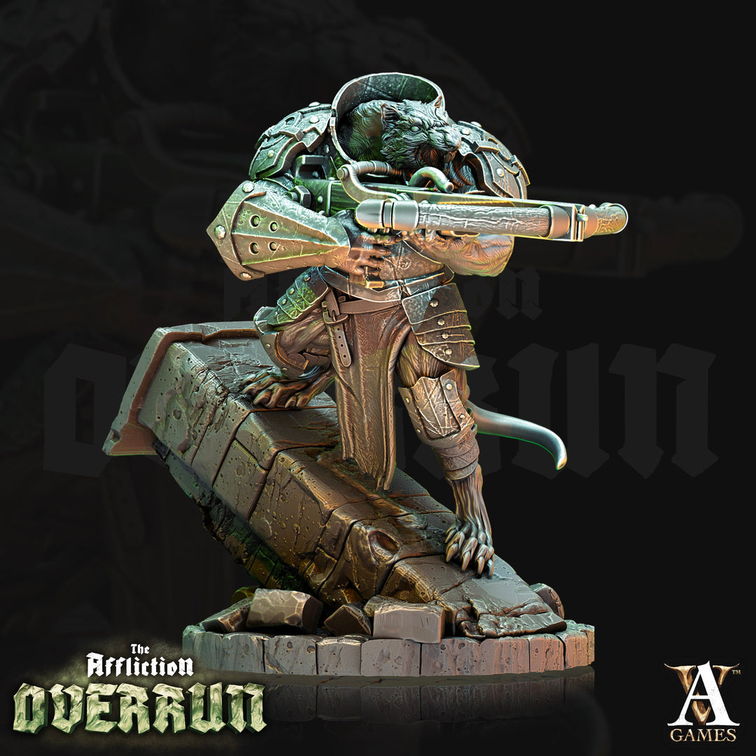 Wererat Crossbow Expert | Resin Miniature | Dungeons and Dragons | 28mm,32mm,75mm Scales | Pathfinder ratfolk | D&amp;D |