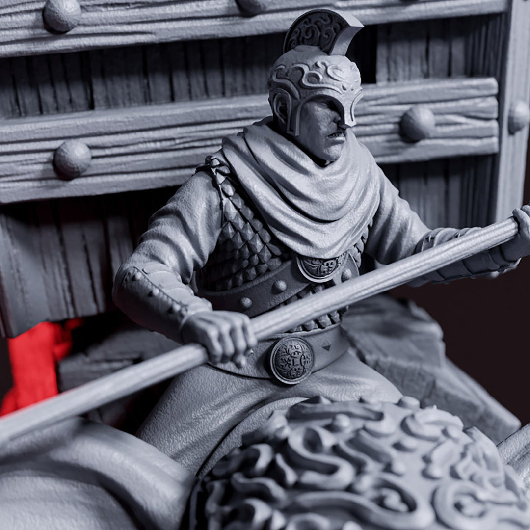 Battle Elephant with three warriors DnD 5e Miniature | 75mm decorative Base Available: 28mm, 32mm Scale | Resin | Dungeons and Dragons 5e |